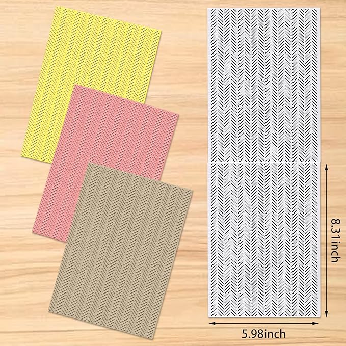 Glodecart Chevron Herringbone Background Embossing Folder, Plastic Textured Impressions Basic Pattern Chevron Embossing Folder Template for Card Making Scrapbooking Paper Craft Album Stamps DIY Décor