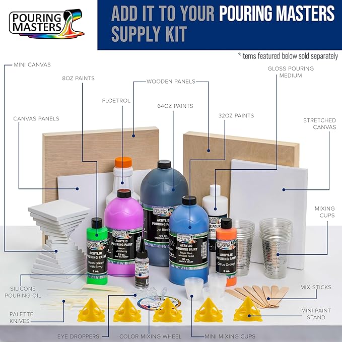 U.S. Art Supply Professional Gloss Pouring Medium 32oz (Quart) - Improves Paint Flow & Cell Effects Creator, Viscosity Adjuster for Art Acrylic Painting
