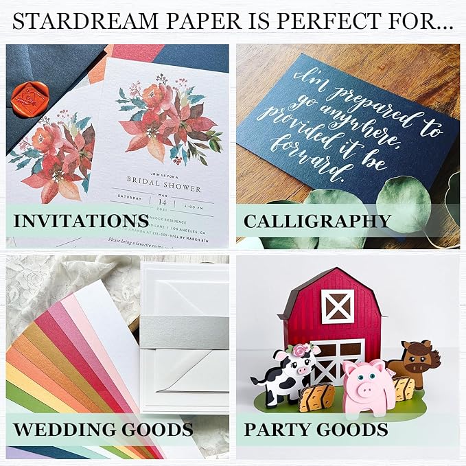 Cardstock Warehouse Stardream Onyx Black Cardstock Paper - 25 Sheets, 8.5 x 11" – 105 lb / 284 GSM Premium Metallic Black Card Stock for High-end Printing, Card Making, Die-cutting & DIY Projects