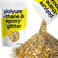 Hemway Polyurethane & Epoxy Resin Glitter 100g / 3.5oz Metallic Crystal Flake Additive for Flooring Jewelry Tumblers Glass Pigment - Extra Chunky (1/24" 0.040" 1mm) - Gold Silver