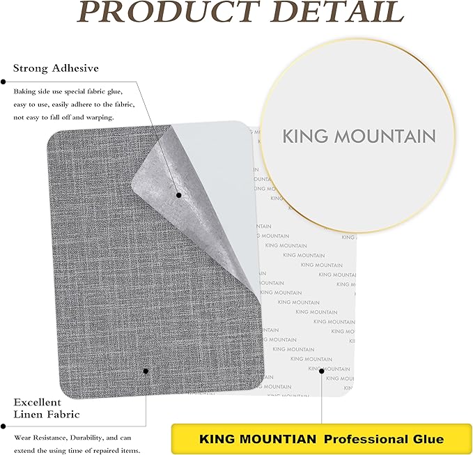 Fine Linen Repair Patches, Self-Adhesive Linen Fabric Patches, 8X11 inch 2 PCS, Multi Color, Can be Used for Linen Sofa Repair and Linen Clothes Repair(8" x 11"-2PCS,Medium Grey 2.0)
