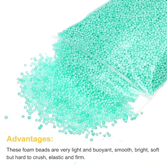 MECCANIXITY Foam Beads Foam Balls 2-3mm for Wedding and Party Decorations, Tiny Packing Balls, Arts DIY Crafts Supplies (Green,1 Pack Approx 8000pcs)