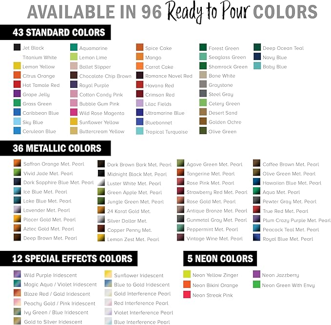 POURING MASTERS Lemon Lime Acrylic Ready to Pour Pouring Paint - Premium 32-Ounce Pre-Mixed Water-Based - for Canvas, Wood, Paper, Crafts, Tile, Rocks and More