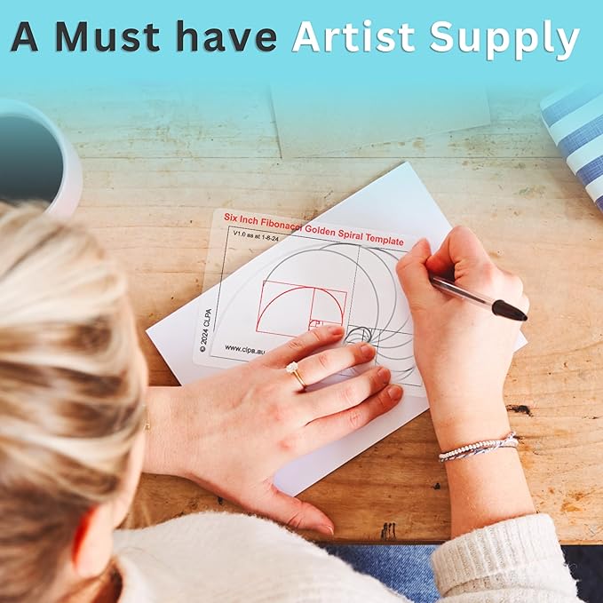 Fibonacci Spiral Stencil Template for Drawing and Drafting: A Fibonacci Spiral Drawing Tool for Artists Allows The Simple Application of The Golden or Divine Ratio for Artistic Design