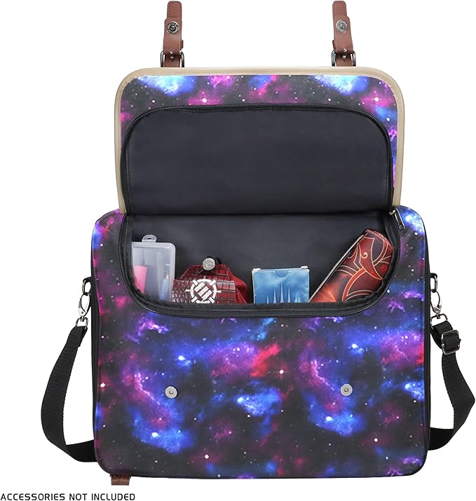 ENHANCE Designer Edition TCG Bag - MTG Shoulder Bag with Customizable Dividers & Accessory Pocket for Deck Boxes, Dice - Card Storage Compatible with Magic the Gathering, Lorcana (Galaxy)