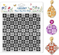 CHGCRAFT Lattice Pattern Polymer Clay Texture Sheets Geometric Flowers Silicone Texture Stamp Clay Texture Mat Modeling Pattern Pad Sheets for Jewelry and Earrings Tools, 5.5x5.5 inch