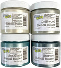 The Crafter's Workshop Stencil Butter - Beach House Acrylic Paint Set - Boutique Metallic Texture Paste for Art, Canvas, Journals, & Cards - 4 x 2oz Jars