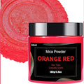 Deep Red Mica Powder Pigment (100g) -Cosmetic Grade Metallic Mica Powder for Epoxy Resin, Lip Gloss, Soap,Candle making, Bath Bombs,Tumblers, Jewelry, Dyes and DIY Crafting Projects(Orange Red, 3.5oz)