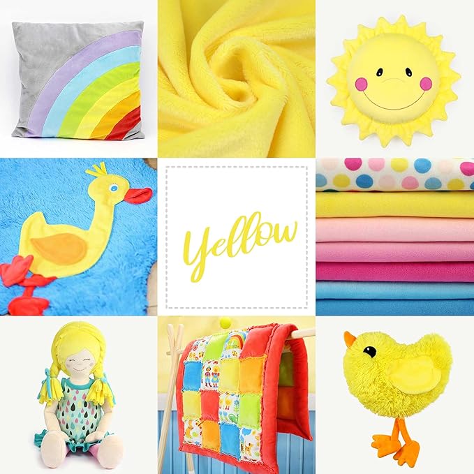 kullaloo Plush Fabric | Solid Yellow Minky Fabric for Sewing (Pack of 2) | Super Soft Cuddle Material | 39.5x29.5 | Plushies, Baby Blankets, Pillows, Dog Beds, Cat Beds, Baby Accessories, Apparel