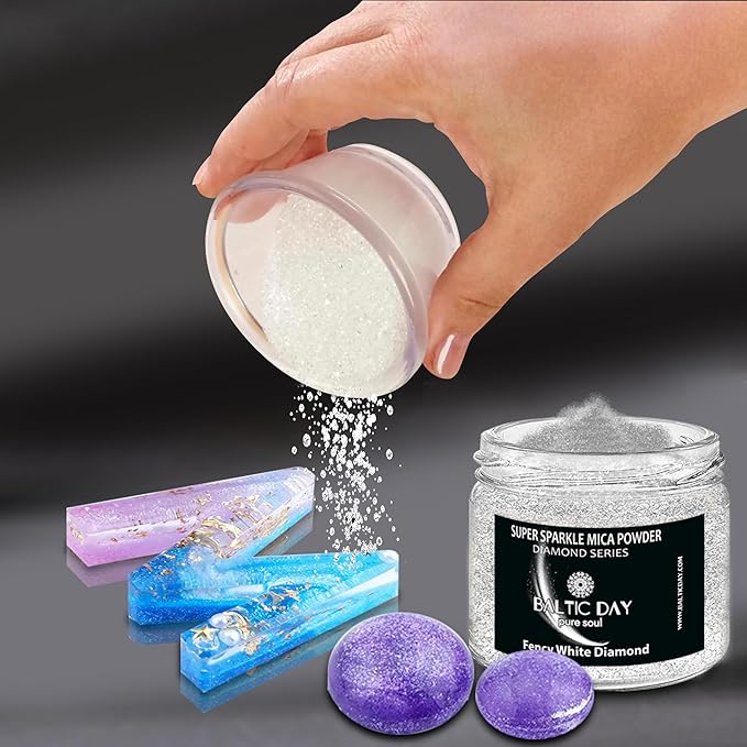 BALTIC DAY - Sparkle Mica Powder [ Diamond Blue Moonlight ] - Blue Glitter Mica Powder - Resin Glitter for Epoxy Resin - Diamond Dust for Crafts