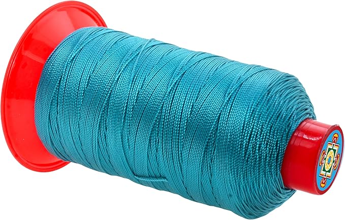 Mandala Crafts Tex 270 Bonded Nylon Thread for Sewing - 800 YDs T270 Heavy Duty Teal Nylon Thread Size 277 840 D Upholstery Thread for Leather Jeans Weaving, T270 #277 840D/3