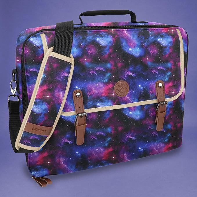 ENHANCE Designer Edition TCG Bag - MTG Shoulder Bag with Customizable Dividers & Accessory Pocket for Deck Boxes, Dice - Card Storage Compatible with Magic the Gathering, Lorcana (Galaxy)