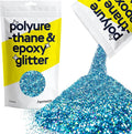 Hemway Polyurethane & Epoxy Resin Glitter 100g / 3.5oz Metallic Crystal Flake Additive for Flooring Jewelry Tumblers Glass Pigment - Chunky (1/40" 0.025" 0.6mm) - Ocean Blue Holographic