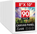 ESRICH Canvas Boards for Painting, 90 Pack Canvases for Painting 8x10 Cotton Primed Acid Free Blank Canvas Panels for Oil Paint, Watercolor, Acrylic Paint, Gouache and Tempera.