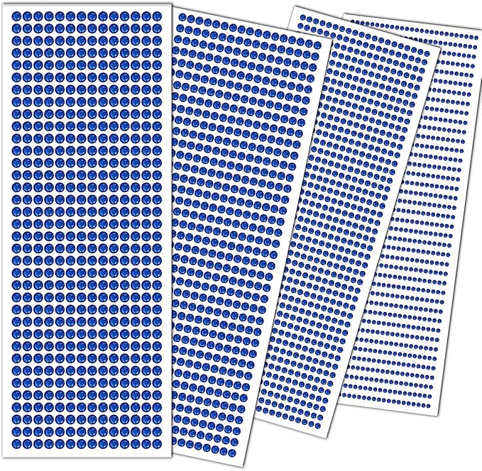 3090 Pcs 4 Sheets Rhinestone Stickers 3/4/5/6 mm Self Adhesive Craft Rhinestones Gems for Face Eyes Makeup Hair Body (Darkblue-3/4/5/6mm)