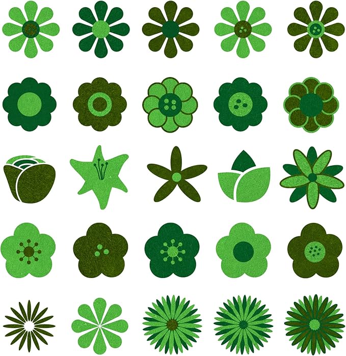 Whaline 18Pcs Felt Fabric Sheets Soft Thick Assorted Green Craft Felt Pack for DIY Craft Sewing Patchwork Art Projects, 3 Colors, 7.9 x 11.8 Inch