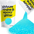 Hemway Polyurethane & Epoxy Resin Glitter 100g / 3.5oz Metallic Crystal Flake Additive for Flooring Jewelry Tumblers Glass Pigment - Microfine (1/256" 0.004" 0.1mm) - Baby Blue Iridescent