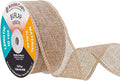 Mandala Crafts Natural Burlap Ribbon 1.5 Inches Wide Jute Ribbons for Crafts - 20 Yds Roll Rustic Burlap Wrap Trim Ribbons for Wreaths Bows Wedding Party Decoration