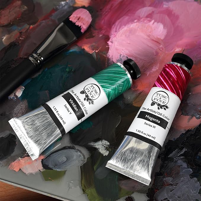Tusc & Pine Artist Oil Paint - Sap Green, 150 ml, Non-Yellowing, Rich & Creamy Consistency, Maximum Pigment Load, Small Batch Milled Oil Paints Made in the USA for Professional Artists