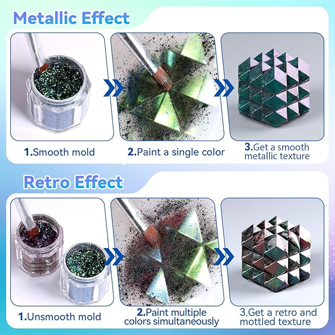 LET'S RESIN Chameleon Flakes, Resin Supplies -Intense Color Shift Pigment Powder for Resin Molds/Tumblers, Chrome Powder Pigment for Christmas Nail Art/Paint/Soap Making