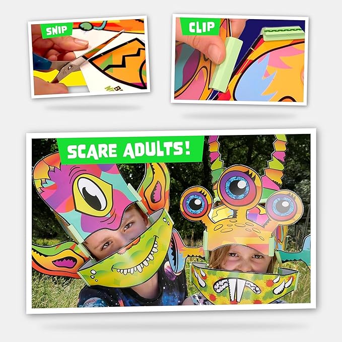 JUNKO Create Your Own Alien Craft Set | Build and Color STEAM Toy for Kids | Boys & Girls Ages 6–10 | Fun for Parent & Child | Rainy Day Activity