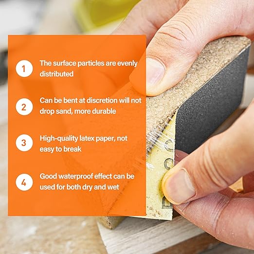 KENDO 24PCS Sand Paper Variety Pack Sandpaper 12 Grits Assorted for Wood Furniture Finishing, Metal Sanding and Automotive Polishing, Wet Dry Sandpaper