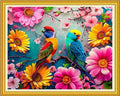 Magxvouy Cross Stitch Kits Stamped Full Range of Embroidery Kits,Cross Stitch Patterns Needlework Kits for Beginners 11CT Printed Kits&Colorful Birds and Flowers 16x20 inch
