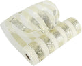 MEEDEE Cream Cotton & Deluxe Metallic Champagne Striped Deco Mesh - 30 Feet for Christmas Tree, Wreaths, Garland, Gift Wrapping, Bows Making