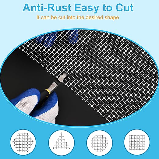 8 Pcs 13x9 (33cmx23cm) 20 Mesh 304 Stainless Steel Wire Mesh Sheet, Rustproof Metal Mesh Sheet Screen for DIY Crafts, Vent Covers, Garden Fencing, Window Protection & Industrial Filters