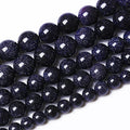 60PCS 6mm Starry Blue Sandstone Gemstone Beads Beads Natural Stone Round Loose Beads for Jewelry Making DIY Bracelet Necklace 15" Inch