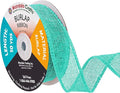 Mandala Crafts Turquoise Burlap Ribbon 1 Inch Wide Jute Ribbons for Crafts - 20 Yds Roll Rustic Burlap Wrap Trim Ribbons for Wreaths Bows Wedding Party Decoration