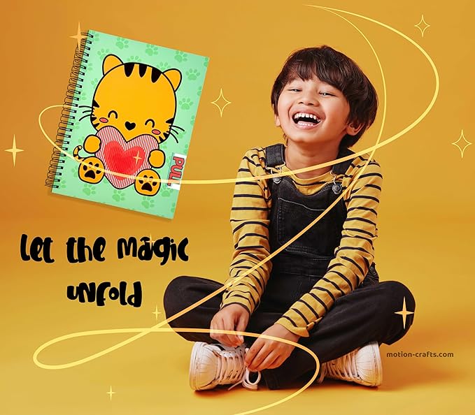 Animation Notebooks | Cute Spiral Notebook | A5 Size 6.5in x 8.75in | 160 pages | 80 Sheets Smooth, durable, and bleed-resistant 90lb lined inner pages | Interactive cover that brings your imagination to life | Creative Companion for journaling, notes,...