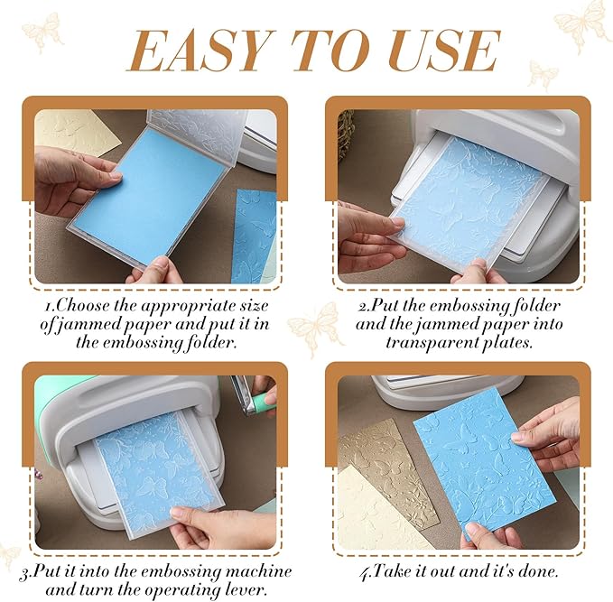 Geiserailie 1 Pcs Embossing Folders Embossing Machine Template Paper Card Folders for Christmas Card Making DIY Flower Scrapbook Photo Album Craft Decoration 5.9 x 4.1 Inch (Butterfly Style)
