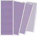 3090 Pcs 4 Sheets Rhinestone Stickers 3/4/5/6 mm Self Adhesive Craft Rhinestones Gems for Face Eyes Makeup Hair Body (Darkpurple-3/4/5/6mm)