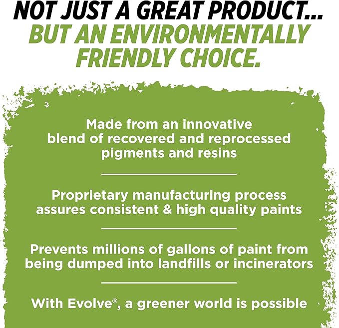 EVOLVE Paint & Primer: Environment-friendly, Eggshell with One-coat Coverage for Interior & Exterior surfaces (Alabaster White, 5-Gallon)