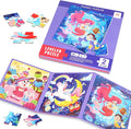 Magnetic Puzzles for Toddlers 1-3, Cartoon Mermaid Magnet 3 in 1 Jigsaw Puzzle, Kids Travel Puzzles Toys, Preschool Learning Toy for Kids 1-8 Year (Mermaid)