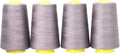 Mandala Crafts 4 Pack of Serger Threads Cones Spools - 20S/2 24000 Yards Polyester Taupe Threads for Sergers Machine and Overlock Quilting Sewing Machine