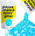 Hemway Glitter for Resin 100g Baby Blue Iridescent Metallic Crystals for Epoxy Craft Super Chunky Flakes Tumblers Wax Melt