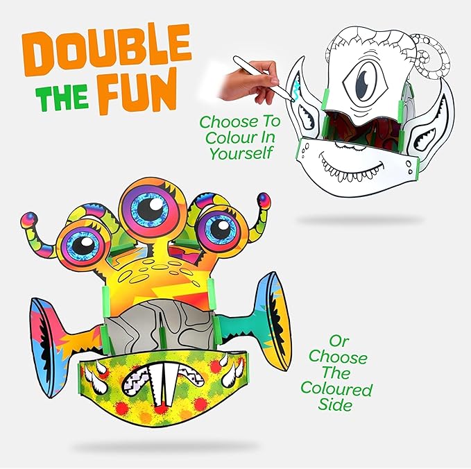 JUNKO Create Your Own Alien Craft Set | Build and Color STEAM Toy for Kids | Boys & Girls Ages 6–10 | Fun for Parent & Child | Rainy Day Activity