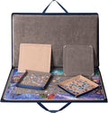 Lavievert 1000 Piece Jigsaw Puzzle Board with Padded Cover, Portable Case with 4 Sorting Trays & Detachable Board, Puzzle Caddy Storage Saver with Non-Slip Surface for Adults