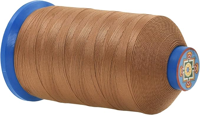 Mandala Crafts Bonded Nylon Thread - Russet Brown Heavy Duty Sewing Threads - 800 YDs Size 207 630D T210 Tex 210 for Leather, Jeans, Weaving, Outdoor, Marine, Upholstery