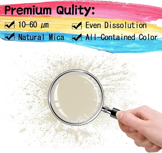 Mica Powder - 60g Mica Powder for Epoxy Resin - Pearl Pigment Powder Dye for Resin/Eye Shadow/Soap Making/Nails/Bath Bombs etc. (Magic Gold)