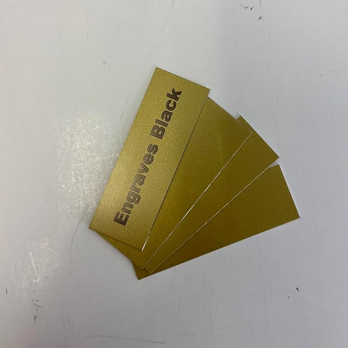 Blank Metal Plates for Laser Engraving - 4 Pack | Aluminum Sheets 0.020" Thick | CO2, Diode, Fiber Laser Compatible | Multiple Sizes & Colors (Gold (engraves black), 1x11.25 inch)