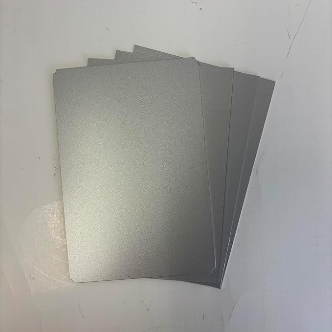 Blank Metal Plates for Laser Engraving - 4 Pack | Aluminum Sheets 0.020" Thick | CO2, Diode, Fiber Laser Compatible | Multiple Sizes & Colors (Silver (engraves black), 1x3 inch)