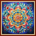 Redxing Stamped Cross Stitch Kits Full Range of Embroidery Starter Kits- Needlepoint Counted Cross Stitch Kits for Beginner Adults 11CT Printed Embroidery Kit-Magic Mandala 18x18 inch