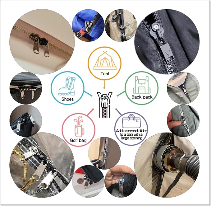 GODO MF5-2EA Metal Zipper Slider Repair Replacement Kits - #5 Single or Double Puller
