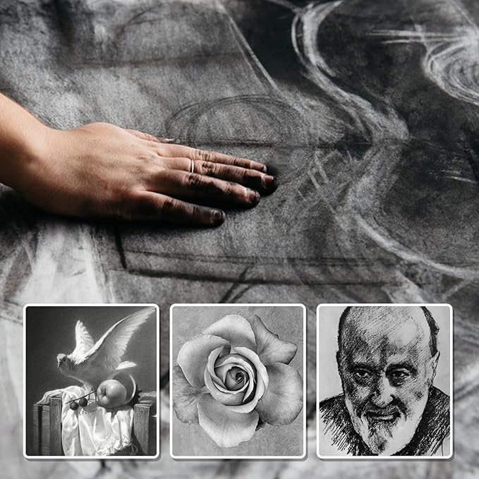 Premium Charcoal Powder for Drawing and Art, Drawing Charcoal for Sketching, Shading, Blending with Beginners & Pro Artists (16 Ounces)