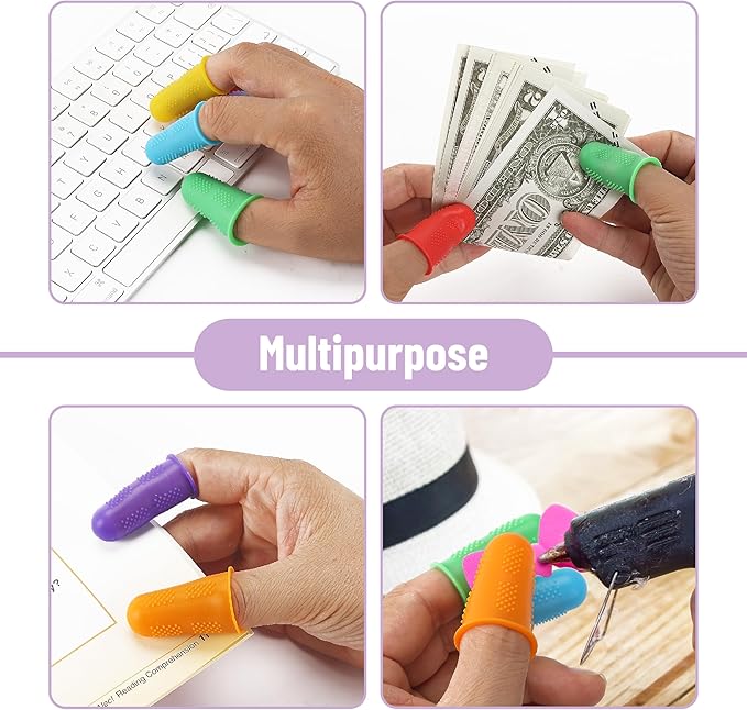 Mr. Pen- Hot Glue Gun Finger Protectors, 24 pcs, Assorted Colors Silicone Finger Protectors, Rubber Fingers Tips, Rubber Finger Covers, Rubber Finger Tips Protector, Finger Grip, Finger Rubber Tips