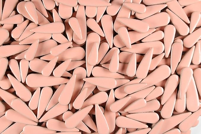 200g Petal Droplet Shaped Ceramic Mosaic Tiles for Crafts, Vibrant Colors, Ceramic Tiles for Mosaic Making Kits, DIY Arts and Crafts (Pink)