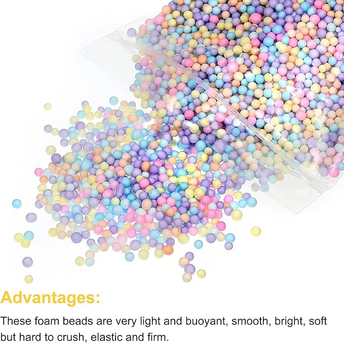 MECCANIXITY Foam Beads Foam Balls 4-6mm for Wedding and Party Decorations, Tiny Packing Balls, Arts DIY Crafts Supplies (Assorted Color,1 Pack Approx 5000pcs)